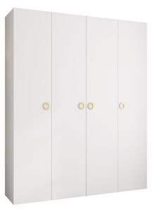 Gardróbszekrény Hartford 554, Laminált forgácslap, 246x200x42cm, Aranysárga, Fehér