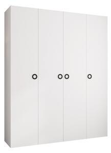 Gardróbszekrény Hartford 554, Laminált forgácslap, 246x200x42cm, Fekete, Fehér