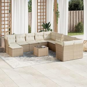 VidaXL Polyrattan Kerti Ülőgarnitúra - 12 részes - Bézs