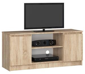 TV szekrény, 2 ajtós, középső polccal, 120x40x55 cm, natúr design, sonoma tölgy
