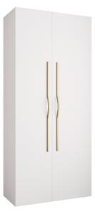 Gardróbszekrény Hartford 562, Laminált forgácslap, 246x110x52cm, Aranysárga, Fehér
