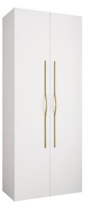 Gardróbszekrény Hartford 562, Laminált forgácslap, 246x100x52cm, Fehér, Aranysárga