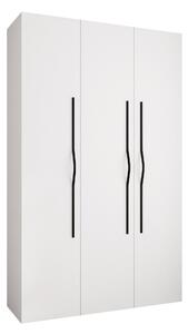 Gardróbszekrény Hartford 563, Laminált forgácslap, 246x150x42cm, Fekete, Fehér