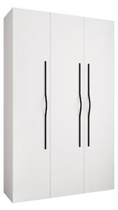 Gardróbszekrény Hartford 563, Laminált forgácslap, 246x150x52cm, Fekete, Fehér
