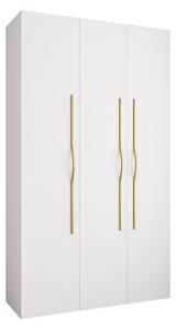 Gardróbszekrény Hartford 563, Laminált forgácslap, 246x140x42cm, Aranysárga, Fehér