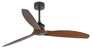 Just Fan M mennyezeti ventilátor, átmérő 128 cm, fekete/sötét fa FARO BARCELONA, Just Fan M, Fekete, Nappali, Fém