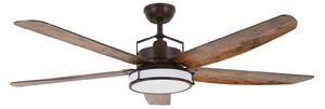 Louisville mennyezeti ventilátor világítással, bronz színű, csendes – Beacon Beacon Lighting, Louisville, dimmable, Fa, Nappali, Fa
