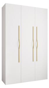 Gardróbszekrény Hartford 563, Laminált forgácslap, 246x150x42cm, Aranysárga, Fehér