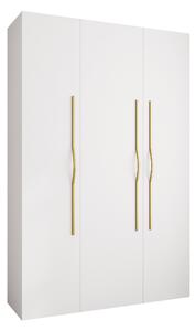 Gardróbszekrény Hartford 563, Laminált forgácslap, 246x160x42cm, Aranysárga, Fehér