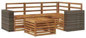 VidaXL Kültéri kanapé szett 5 pcs Természetes 59 x 59 x 37 cm