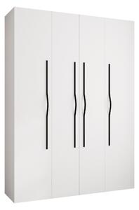 Gardróbszekrény Hartford 564, Laminált forgácslap, 246x180x42cm, Fekete, Fehér