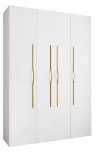 Gardróbszekrény Hartford 564, Laminált forgácslap, 246x170x42cm, Aranysárga, Fehér