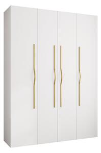 Gardróbszekrény Hartford 564, Laminált forgácslap, 246x180x42cm, Aranysárga, Fehér