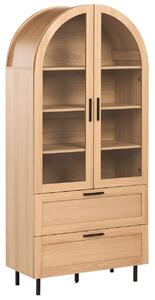 Üveges vitrin LACHINE 80 cm Világosbarna
