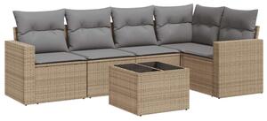 VidaXL Polyrattan Kerti Ülőgarnitúra - 6 részes - Bézs