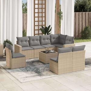 VidaXL Polyrattan Kerti Ülőgarnitúra - 9 részes - Bézs