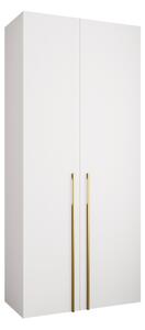 Gardróbszekrény Hartford 569, Laminált forgácslap, 246x110x42cm, Aranysárga, Fehér