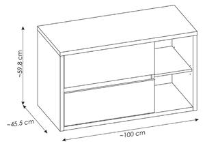 Comad Devon szekrény 100x45.5x59.8 cm Függesztett, mosdó alatti grafit-tölgy DEVON823-100CMFSC