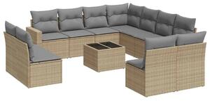 VidaXL Polyrattan Kerti Ülőgarnitúra - 12 részes - Bézs