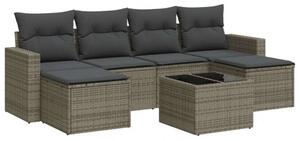 VidaXL Polyrattan Kerti Ülőgarnitúra - 7 részes - Szürke