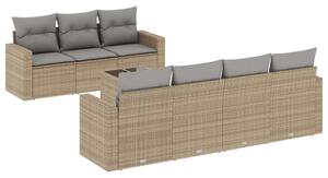 VidaXL Polyrattan Kerti Ülőgarnitúra - 8 részes - Bézs
