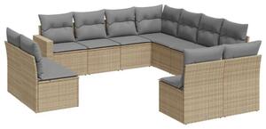 VidaXL Polyrattan Kerti Ülőgarnitúra - 11 részes - Bézs