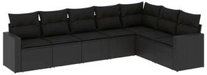 VidaXL Polyrattan Kerti Ülőgarnitúra - 7 részes - Fekete