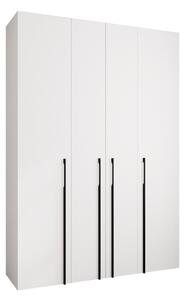 Gardróbszekrény Hartford 570, Laminált forgácslap, 246x170x42cm, Fekete, Fehér