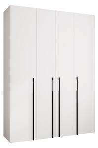 Gardróbszekrény Hartford 570, Laminált forgácslap, 246x180x42cm, Fekete, Fehér