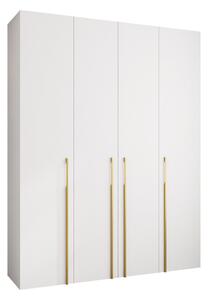 Gardróbszekrény Hartford 570, Laminált forgácslap, 246x190x42cm, Aranysárga, Fehér