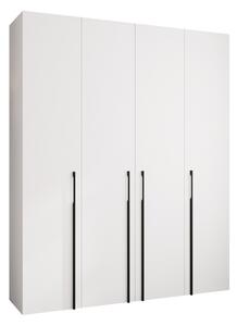 Gardróbszekrény Hartford 570, Laminált forgácslap, 246x200x42cm, Fekete, Fehér