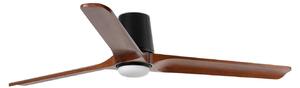 Heywood L LED-ventilátor, átmérő 132 cm, fekete/fa színű, egyenáramú, CCT FARO BARCELONA, Heywood L, dimmable, Fa, Nappali, Fa, Modern