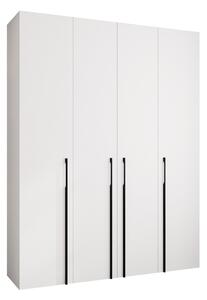 Gardróbszekrény Hartford 570, Laminált forgácslap, 246x190x42cm, Fekete, Fehér