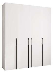 Gardróbszekrény Hartford 570, Laminált forgácslap, 246x200x52cm, Fekete, Fehér