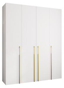 Gardróbszekrény Hartford 570, Laminált forgácslap, 246x200x42cm, Aranysárga, Fehér