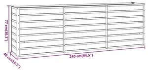 VidaXL rozsda színű corten acél kerti magaságyás 240 x 40 x 77 cm