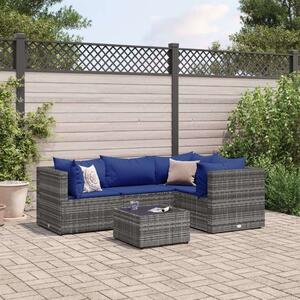 VidaXL Polyrattan Kerti Ülőgarnitúra - 5 részes - Szürke