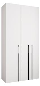 Gardróbszekrény Hartford 571, Laminált forgácslap, 246x120x42cm, Fekete, Fehér