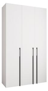 Gardróbszekrény Hartford 571, Laminált forgácslap, 246x140x42cm, Fehér, Fekete