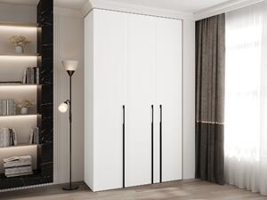 Gardróbszekrény Hartford 571, Laminált forgácslap, 246x140x42cm, Fekete, Fehér