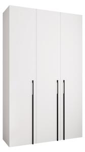 Gardróbszekrény Hartford 571, Laminált forgácslap, 246x150x42cm, Fehér, Fekete