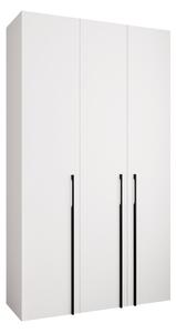 Gardróbszekrény Hartford 571, Laminált forgácslap, 246x140x52cm, Fekete, Fehér