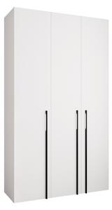Gardróbszekrény Hartford 571, Laminált forgácslap, 246x140x42cm, Fekete, Fehér