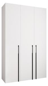 Gardróbszekrény Hartford 571, Laminált forgácslap, 246x150x42cm, Fekete, Fehér