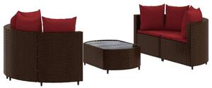 VidaXL Polyrattan Kerti Ülőgarnitúra - 5 részes - Barna