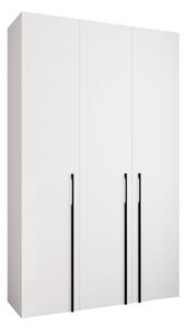 Gardróbszekrény Hartford 571, Laminált forgácslap, 246x150x52cm, Fehér, Fekete