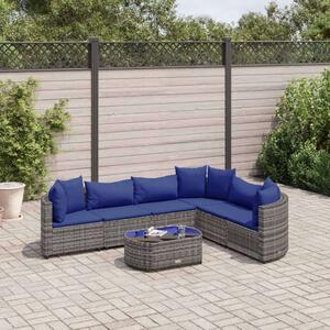 VidaXL Polyrattan Kerti Ülőgarnitúra - 7 részes - Szürke