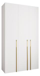 Gardróbszekrény Hartford 571, Laminált forgácslap, 246x140x42cm, Aranysárga, Fehér