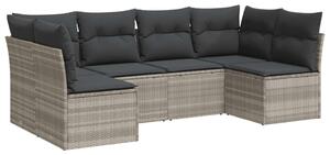 VidaXL Polyrattan Kerti Ülőgarnitúra - 6 részes, Világosszürke