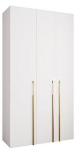 Gardróbszekrény Hartford 571, Laminált forgácslap, 246x130x42cm, Aranysárga, Fehér